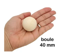 Boule 4 cm en bois - grosse bille hêtre diamètre 40 mm