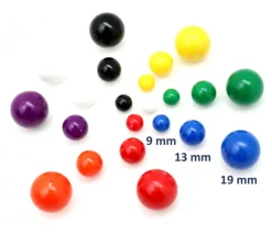 Boule en plastique 19 mm diamètre bille couleur au choix