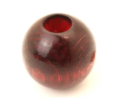 Boule percée 3 cm couleur marron en bois - Perle trouée macramé diamètre 30 mm trou 10 mm