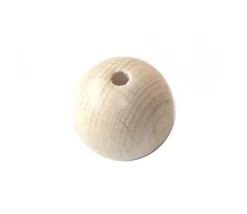 Boule percée 3 cm en bois - grosse perle trouée hêtre diamètre 30 mm trou 6 mm