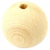 Boule percée 5 cm en bois - grosse perle trou 8 mm