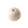 Boule percée 4 cm en bois - grosse perle trouée hêtre diamètre 40 mm trou 8 mm