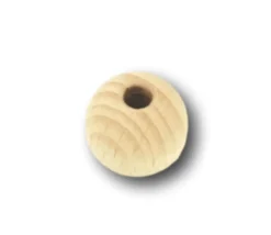 Boule percée 2.5 cm en bois - perle hêtre Ø 25 mm trou de 6 mm