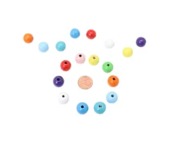 Boule percée de 1.2 cm en bois - Mini perle trou 3 mm