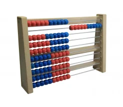 Boulier en bois 10 rangées bicolores 25 cm