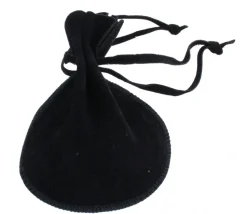 Bourse petit Sac en daim noir 10x12 cm