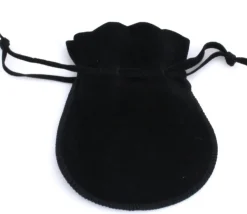 Bourse petit Sac en daim noir 10x12 cm