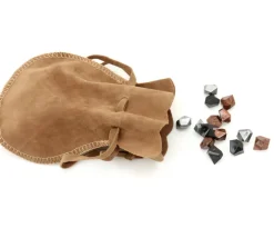 Bourse petit Sac marron clair daim 10x12 cm