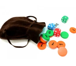 Bourse petit Sac marron foncé daim 10x12 cm