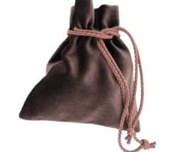 Bourse sac 11 x 15 cm velours ultra épais brun vide