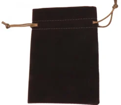 Bourse sac 11 x 15 cm velours ultra épais brun vide