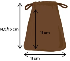 Bourse sac 11 x 15 cm velours ultra épais brun vide