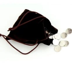 Bourse sac 11 x 15 cm velours ultra épais brun vide