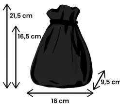 Bourse Sac velours noir big 215 x 160 mm