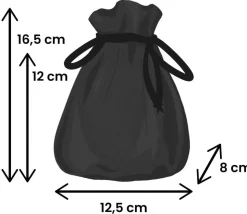 Bourse Sac velours standard 165 x 125 mm noir