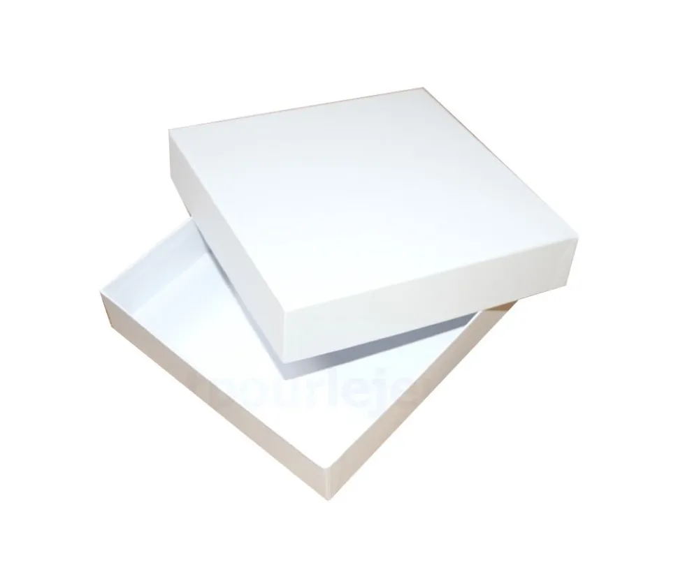 C4 Boite jeu carré grand format 331 x 331 x 85 mm blanche Haute à personnaliser