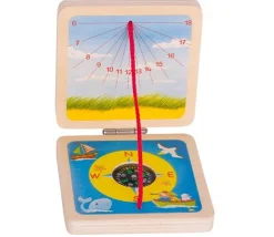 Cadran solaire en bois Boussole enfant