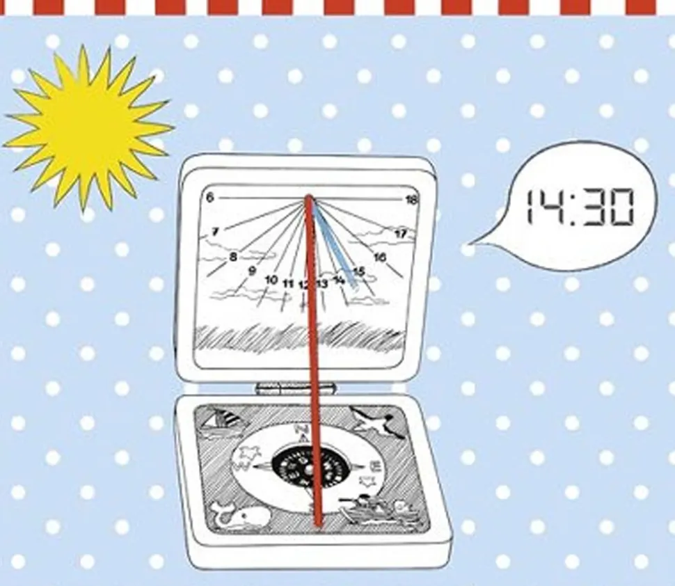 Cadran solaire en bois Boussole enfant