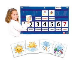 Calendrier hebdomadaire mural avec pochettes 78 x 43 cm