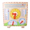 Calendrier horloge en bois 35 cm