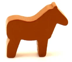 Cheval 4 pattes dodu pion marron bois 25x28x10 mm
