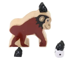 Chimpanzé singe en bois 8 x 7.5 x 2.4 cm