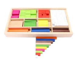 Coffret 308 cubes et batonnets bois calcul et jeux - complément 10 - cuisenaire