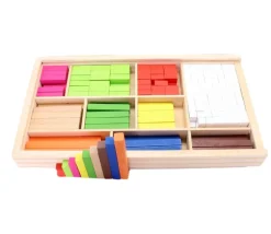Coffret 308 cubes et batonnets bois calcul et jeux - complément 10 - cuisenaire