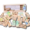 Coffret 2 jeux : dominos et carte de France en bois