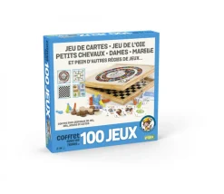 Coffret bois 100 jeux de société junior classiques