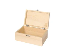 Coffret bois 18 x 12 x 8 cm charnières pour accessoires de jeux