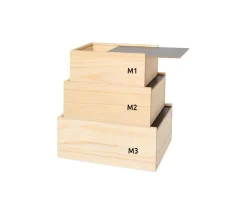 Coffret bois 20 x 15 x 8.5 cm couvercle ardoise M2