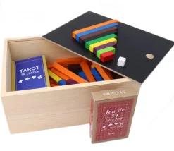 Coffret bois 20 x 15 x 8.5 cm couvercle ardoise M2