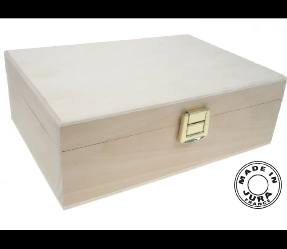 Coffret bois 20 x 14 x 7 cm fermoir - Fabrication France