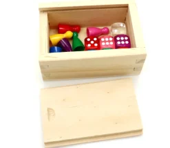 Coffret bois avec glissière 10 x 7 x 4 cm pour accessoires jeux