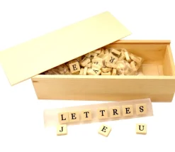 Coffret bois M+ long glissière 26.5 x 10.5 x 7 cm