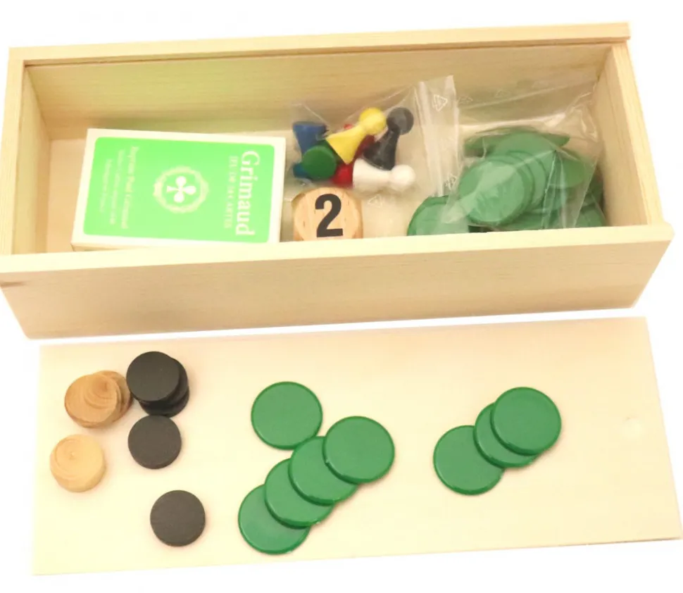 Coffret bois M+ long glissière 26.5 x 10.5 x 7 cm