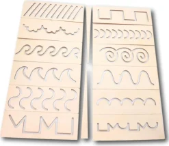 Coffret de traçage 12 pochoirs en bois Montessori