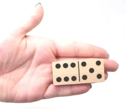 Coffret jeu dominos bois standard 6 x 2.8 cm - fabriqué en France