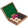 Coffret palissandre avec 24 pions Carrom Carambole - palets bois