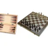 Coffret pliant échec / backgammon bois marqueté 29 cm
