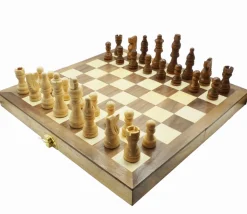 Coffret pliant échec bois marqueté 28 cm