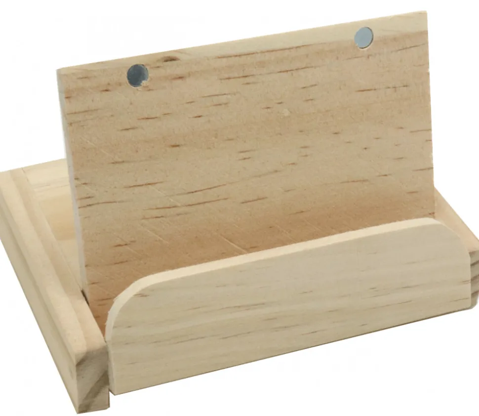 Coffret porte cartes en bois 10.5 x 7 x 2 cm