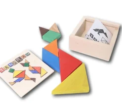 Coffret Tangram bois coloré fabrication France
