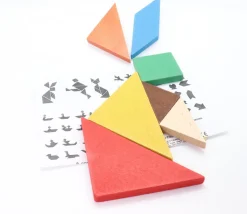 Coffret Tangram bois coloré fabrication France