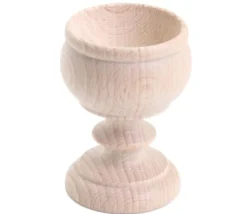 Coquetier bois naturel baroque 6.3 x 4.5 cm