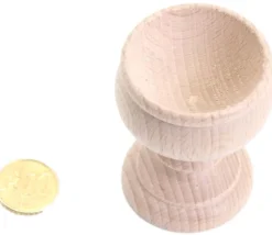 Coquetier bois naturel baroque 6.3 x 4.5 cm