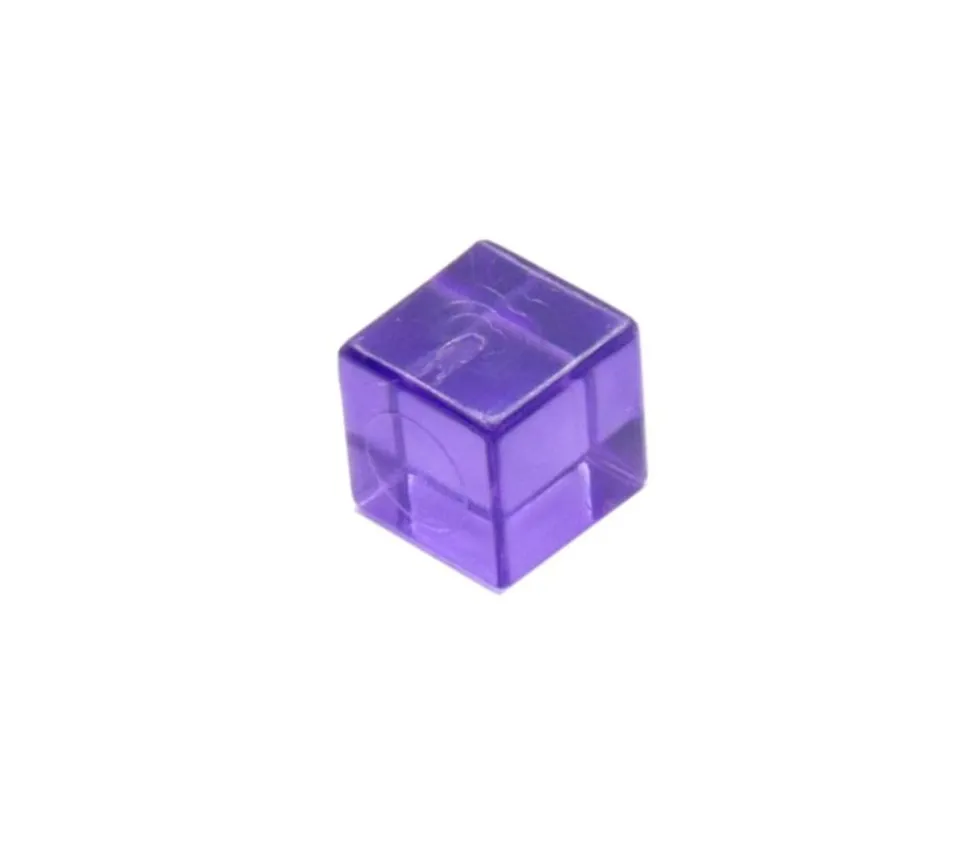 Cube 8 mm plastique translucide coloré