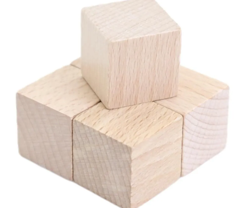 Cube bois naturel 2.5 cm. 25 x 25 x 25 mm à l'unité