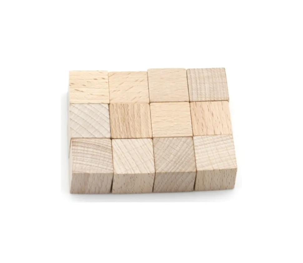 Cube bois naturel 2.5 cm. 25 x 25 x 25 mm à l'unité